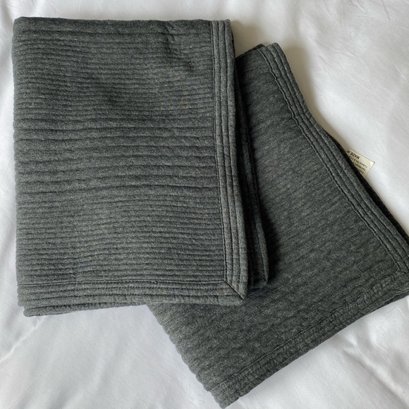 West Elm Gray jersey cotton Shams (2) - Picture 1 of 4